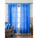 Blue Tab Top Sheer Sari Curtain / Drape / Panel - 43W x 84L - Piece