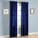 1 PANEL MIRA SOLID ROYAL BLUE SEMI SHEER WINDOW FAUX SILK ANTIQUE BRONZE GROMMETS CURTAIN DRAPES 55 WIDE X 84 LENGTH
