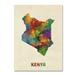 Trademark Fine Art Kenya Watercolor Map Canvas Art by Michael Tompsett