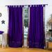 Purple Tab Top Sheer Sari Curtain / Drape / Panel - 43W x 120L - Pair