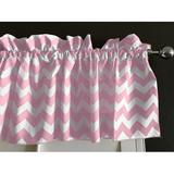 Cotton Window Valance Chevron Zig Zag 58 Inch Wide Pink