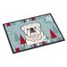 Carolines Treasures BB1716MAT Winter Holiday White English Bulldog Door Mat Indoor Rug or Outdoor Welcome Mat 18x27