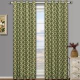 Pair Meridian Room Darkening Thermal-Insulated Grommet Window Curtain Panels ( Set of 2 ) - Green - 104x84