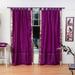 Lined-Violet Red Tab Top Sheer Sari Curtain / Drape - 80W x 108L - Piece