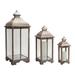 Lantern (Set Of 3) 19.75 - 39 H Metal Wood