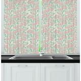 Rose Curtains 2 Panels Set Romantic Floral Art with Tender Spring Roses Blossoming in Garden Window Drapes for Living Room Bedroom 55W X 39L Inches Almond Green Blush Champagne by Ambesonne