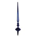 Vickerman 12 Cobalt Blue Shiny Cupola Finial. This long finial ornament adds depth and texture to any holiday decorating project. Made with shatterproof plastic. Includes 3 pieces per bag.