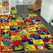Mybecca Playtime Fun Kids Rug CROCS AND SNAKES Board Game Design Area Rug 5 Ft. X 7 Ft. (Approx.)