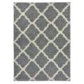 Moroccan Trellis Shag Area Rug Rugs New Shaggy Collection (Grey 6 7 X9 6 )