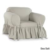 Classic Slipcovers Ruffled Cotton Arm Chair Slipcover Khaki