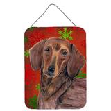 Carolines Treasures SC9408DS1216 Dachshund Red and Green Snowflakes Holiday Christmas Wall or Door Hanging Prints