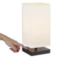 Kira Home Lucerna 13 LED Touch Table Lamp Nightstand Lamp for Bedroom White Fabric Shade Oil Rubbed Bronze