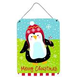 Carolines Treasures VHA3015DS1216 Merry Christmas Happy Penguin Wall or Door Hanging Prints 12x16 multicolor