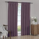 (Set of 2) Soho Faux Silk Rod Pocket Waterfall Window Curtain Panels- Purple - 42x108