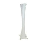 Homeford Tall Eiffel Tower Glass Vase Centerpiece 24-inch White