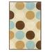 Linon Trio Collection Tan & Ice Blue 5 x 7 Rug