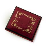 Classic Red Wine Arabesque Wood Inlay Music Box Quality & Beauty of Sorrento Italy - Deck the Halls