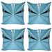 Outer Space Throw Pillow Cushion Case Pack of 4 Science Fiction Hole in the Spaceship Shuttle Interior Futuristic Arrival Image Modern Accent Double-Sided Print 4 Sizes Pale Blue by Ambesonne