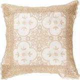 Luxurious Braided Decorative Lace Cutwork Design 18 X 18 Cushion Cover Ivory