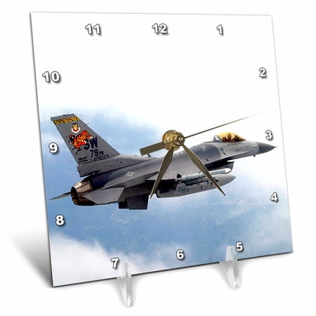 3dRose F-16 Jet Aircraft 6x6 Desk Clock