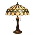 Lighting CLAUDE Tiffany-style 2 Light Victorian Table Lamp 17 Shade