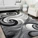 Handcraft Rugs-Swirls Abstract Design Modern Contemporary Hand Carved Area Rug-Silver/Gray/Black