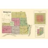 Manhattan Coronado Towanda Kansas - Everts 1887 - 23.00 x 36.50 - Glossy Satin Paper