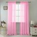 RT Designer Collection Celine Sheer 90-inch Rod Pocket Curtain Panel Pink