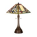 Meyda Tiffany 31249 Prairie Wheat - 2 Light Table Lamp Mahogany Bronze Finish with Ruby/Mauve/Green/Blue/Beige Glass