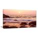 Design Art Foam Waves Hitting Rocky Coast Large Seashore Photographic Print on Wrapped Canvas