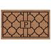 Calloway Mills Pantera Monogram Outdoor Doormat Extra-thick 18 x 30 (Letter P)