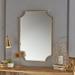 Noble House Glam Wall Mirror with Finished Stainless Steel Frame Gold