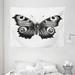 Black and White Decorations Tapestry Vanessa Peacock Butterfly Vintage Wildlife Nature Artwork Wall Hanging for Bedroom Living Room Dorm Decor 80W X 60L Inches Black White by Ambesonne
