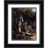Gustave Courbet 2x Matted 20x24 Black Ornate Framed Art Print Still Life with Three Trout from the Loue River