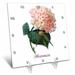 3dRose Hortensia Botanical Print of a Large Cluster of Light Pink Flowers - Desk Clock 6 by 6-inch