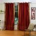 Lined-Rust Tie Top Sheer Sari Curtain / Drape / Panel - 60W x 108L - Pair