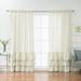 Best Home Fashion Ruffled Bottom Linen Blend Single Curtain Panel