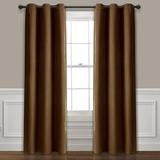Lush Decor Absolute Blackout 84 x 38 Solid Mocha 100% Polyester Metal Grommets Pair Window Panel