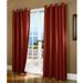 (#32) Hotel Quality Silver Grommet Top Faux Silk 1 Panel Burgundy Solid Thermal Foam Lined Blackout Heavy Thick Window Curtain Drapes Grommets 63 Length