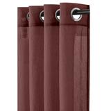 Abri Grommet Crushed Sheer Curtain Panel (Single) - 50 x 63 - Burgundy