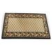 Collections Etc Floral Scroll Basket Weave Rug with Skid-Resistant Backing Midnight 24 X 36