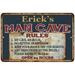 Erick s Man Cave Rules Chic Rustic Green Sign Home 8 x 12 High Gloss Metal 208120049210