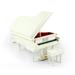 Sophisticated 18 Note Miniature Musical Hi-Gloss White Grand Piano with Bench - Wonderful Tonight
