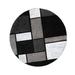 World Rug Gallery Contemporary Modern Boxed Color Block Area Rug Gray 6 6 Round Geometric Color Block 6 Round 8 Round Living Room Bedroom