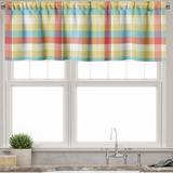 Ambesonne Plaid Window Valance Colorful Shapes with Lines 54 X 18 Multicolor