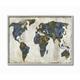 Stupell Industries Gold Blue World Map Design Graphic Art Gray Framed Art Print Wall Art 11x14 by Russell Brennan