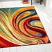 Abstract Swirls Contermporary 5x7 Area Rug Modern Multi-Color - Actual 5 2 x 7 2 Rectangle