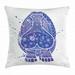 Hippo Throw Pillow Cushion Cover Ornamental Ombre Style Watercolor Effect on Abstract Hippo Animal Figure Decorative Square Accent Pillow Case 16 X 16 Inches Indigo Purple and White by Ambesonne