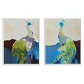 The Stupell Home Decor Collection Colorblock Peacock Painting Collage Wall Art - Set of 2