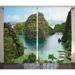 Ocean Island Decor Curtains 2 Panels Set Landscape of Majestic Cliff in Philippines Wild Hot Nature Resort Off Picture Living Room Bedroom Accessories 108 X 90 Inches by Ambesonne